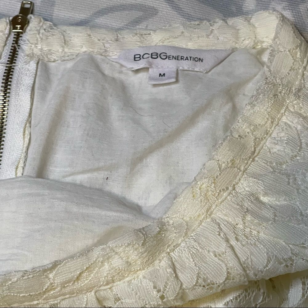 BCBGeneration White Lace Mini Skirt - Picture 7 of 13